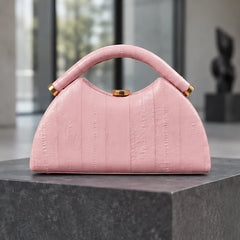 Avielle Structured Leather Top Handle Handbag - Pink - Bags & Accessories > Handbags > Top Handle Handbags - Hendlys - Image 2