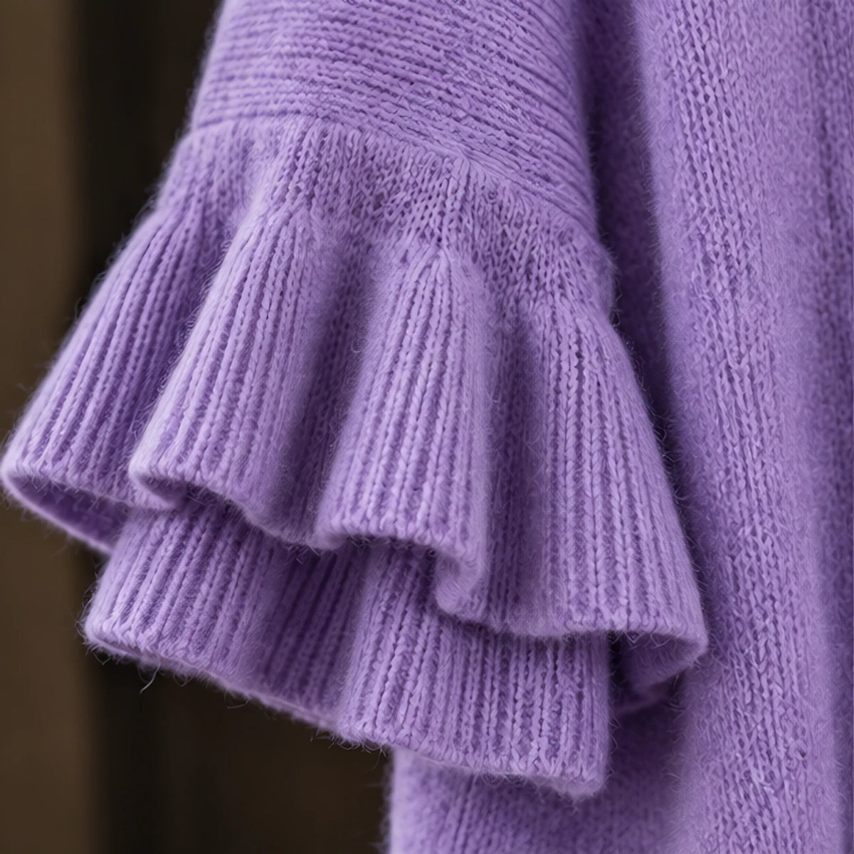 Avielle Women's Ruffle-Cuff Three-Quarter Sleeve Cardigan - Purple - relisted - Hendlys - Image 4