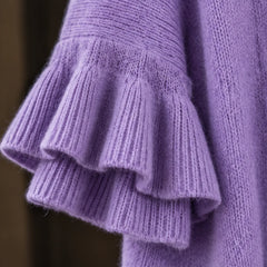 Avielle Women's Ruffle-Cuff Three-Quarter Sleeve Cardigan - Purple - relisted - Hendlys - Image 4