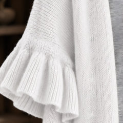Avielle Women's Ruffle-Cuff Three-Quarter Sleeve Cardigan - White - relisted - Hendlys - Image 4