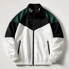 Axton Colorblock Windbreaker Jacket - White & Black Collar - windbreaker jacket - Hendlys - Image 3