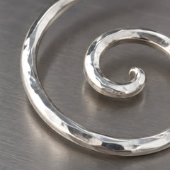 Azura Sculptural Spiral Hoop Earrings - Silver - jewelry - Hendlys - Image 3