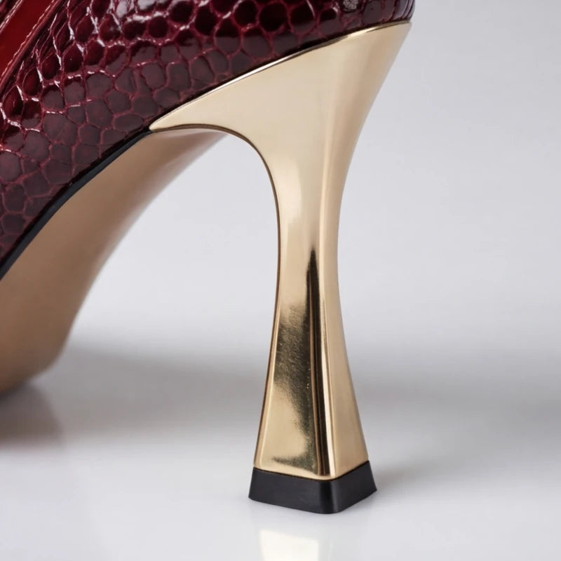 Maria May Metallic Heels - Red - metallic heels - Hendlys - Image 3