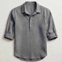 Porto Henley Shirt - Gray - men's shirt - Hendlys - Image 2