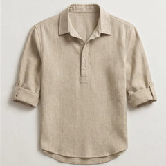 Porto Henley Shirt - Sand - henley shirt - Hendlys - Image 3