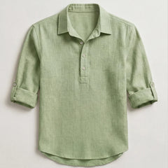 Porto Henley Shirt - Green - men's shirt - Hendlys - Image 2