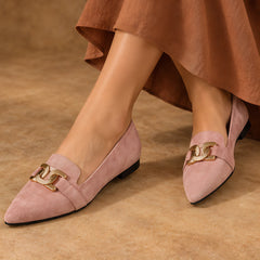 Beatrice Women's Low-Heel Suede Loafers - Pink - Women's Footwear > Loafers > Suede Loafers - Hendlys - Image 4