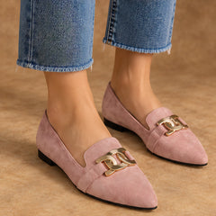 Beatrice Women's Low-Heel Suede Loafers - Pink - Women's Footwear > Loafers > Suede Loafers - Hendlys - Image 1