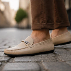 Belcourt Leather Loafers - Khaki - genuine leather - Hendlys - Image 4