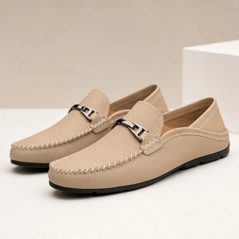 Belcourt Leather Loafers - Khaki - loafers - Hendlys - Image 2