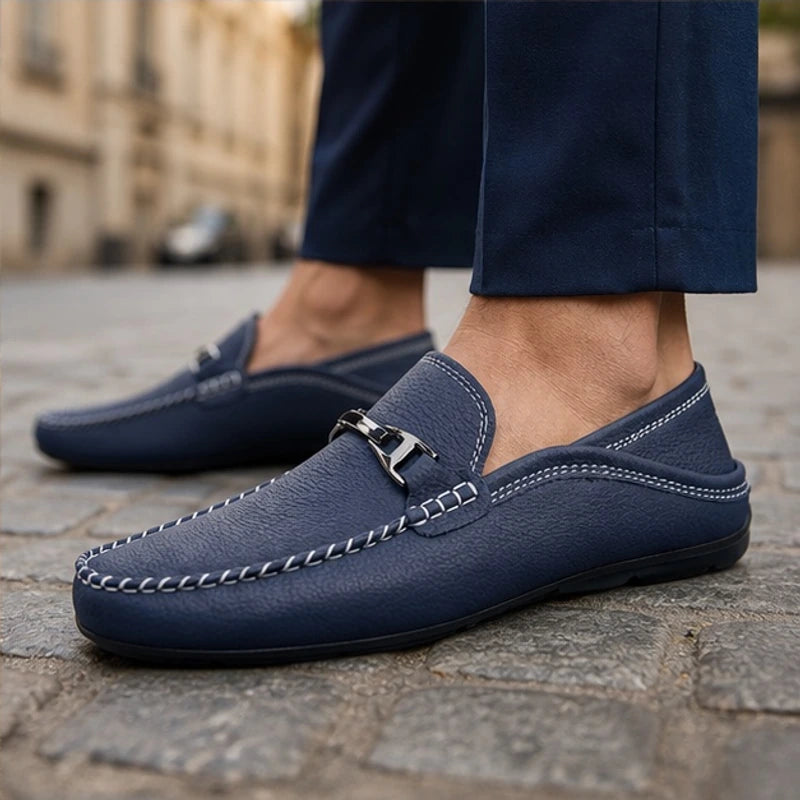 Belcourt Leather Loafers - Blue - genuine leather - Hendlys - Image 4