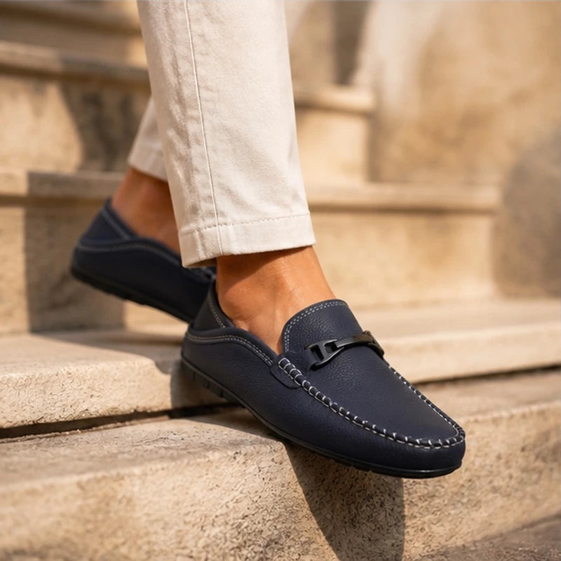 Belcourt Leather Loafers - Blue - leather loafers - Hendlys - Image 3