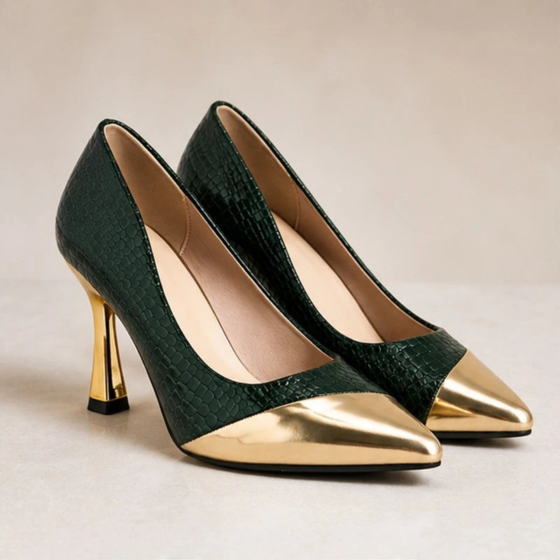 Bianca Pointed-Toe Pumps - Cypress - Footwear > Heels > Pointed-Toe Pumps - Hendlys - Image 1