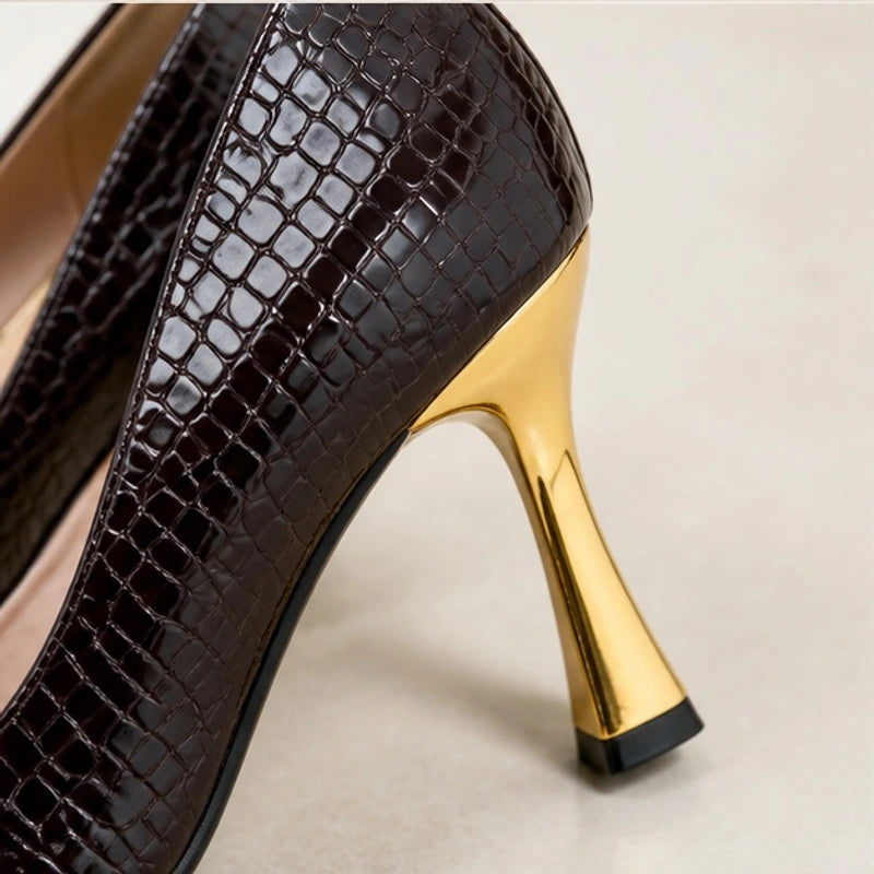 Bianca Pointed-Toe Pumps - Umber - Footwear > Heels > Pointed-Toe Pumps - Hendlys - Image 3