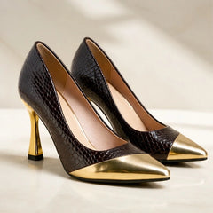 Bianca Pointed-Toe Pumps - Umber - Footwear > Heels > Pointed-Toe Pumps - Hendlys - Image 1