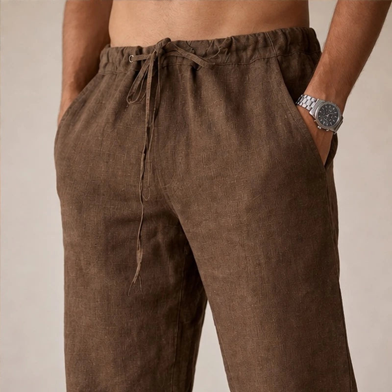 Binatchi Linen Trousers - Brown - linen trousers - Hendlys - Image 2