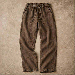 Binatchi Linen Trousers - Brown - tailored trousers - Hendlys - Image 4