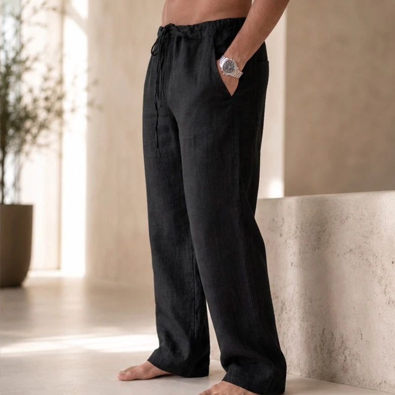 Binatchi Linen Trousers - Black - Pants - Hendlys - Image 1