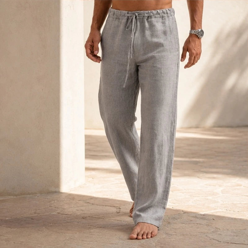 Binatchi Linen Trousers - Gray - Pants - Hendlys - Image 1