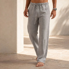 Binatchi Linen Trousers - Gray - Pants - Hendlys - Image 1