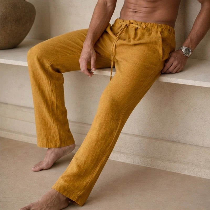 Binatchi Linen Trousers - Gold - linen pants - Hendlys - Image 3