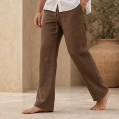 Binatchi Linen Trousers - Brown - Pants - Hendlys - Image 1