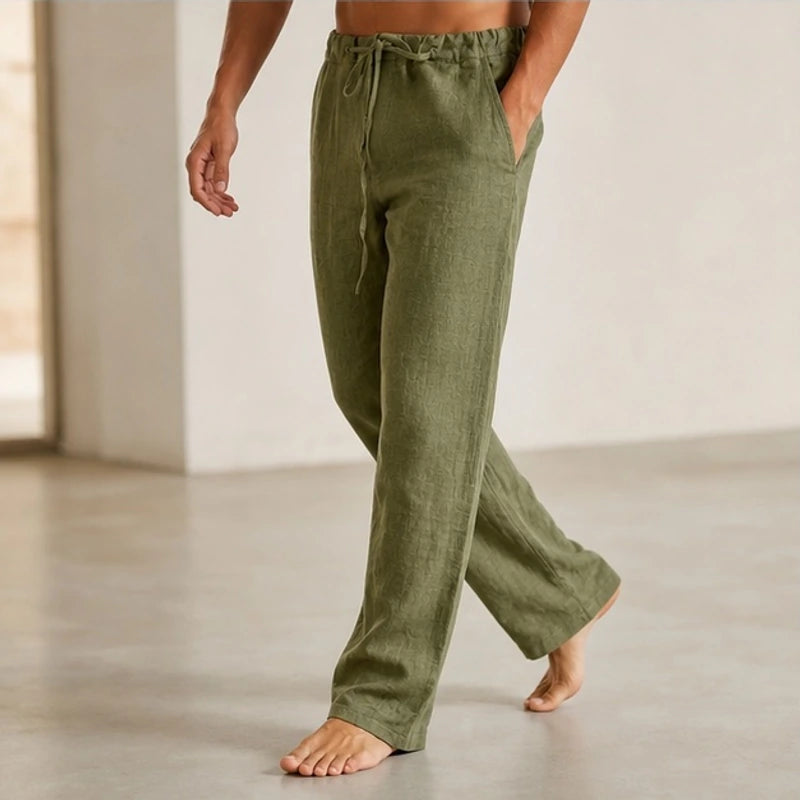 Binatchi Linen Trousers - Green - Pants - Hendlys - Image 1
