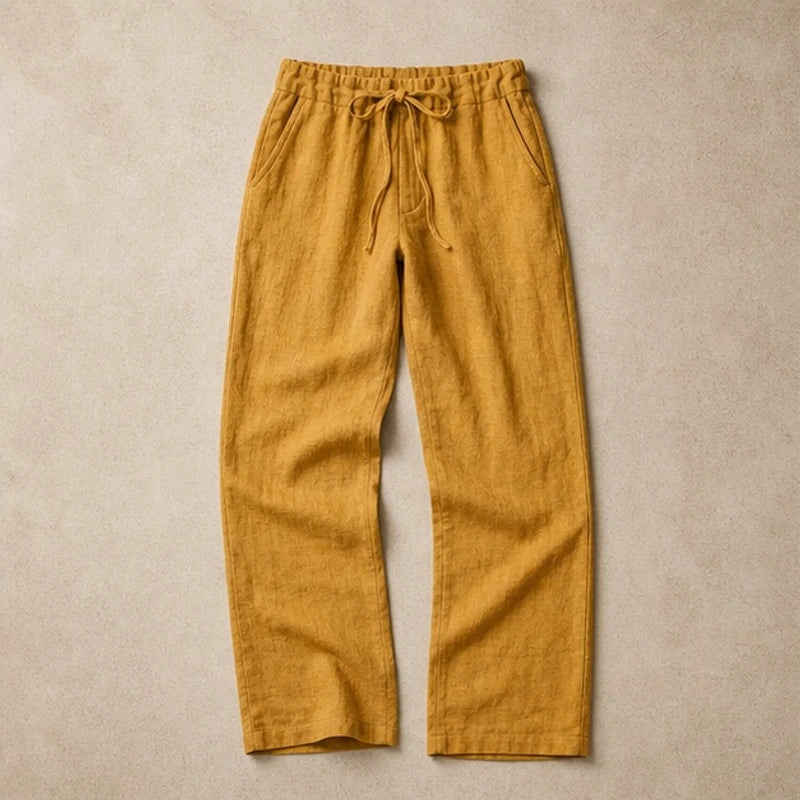 Binatchi Linen Trousers - Gold - tailored trousers - Hendlys - Image 4