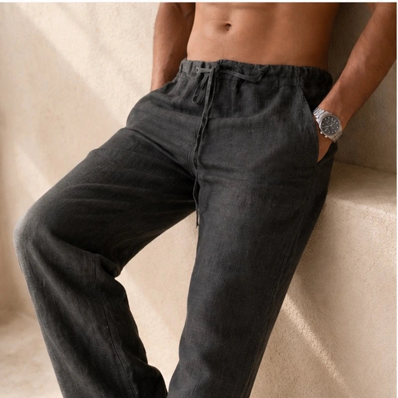 Binatchi Linen Trousers - Dark Gray - linen trousers - Hendlys - Image 2