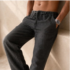 Binatchi Linen Trousers - Dark Gray - linen trousers - Hendlys - Image 2