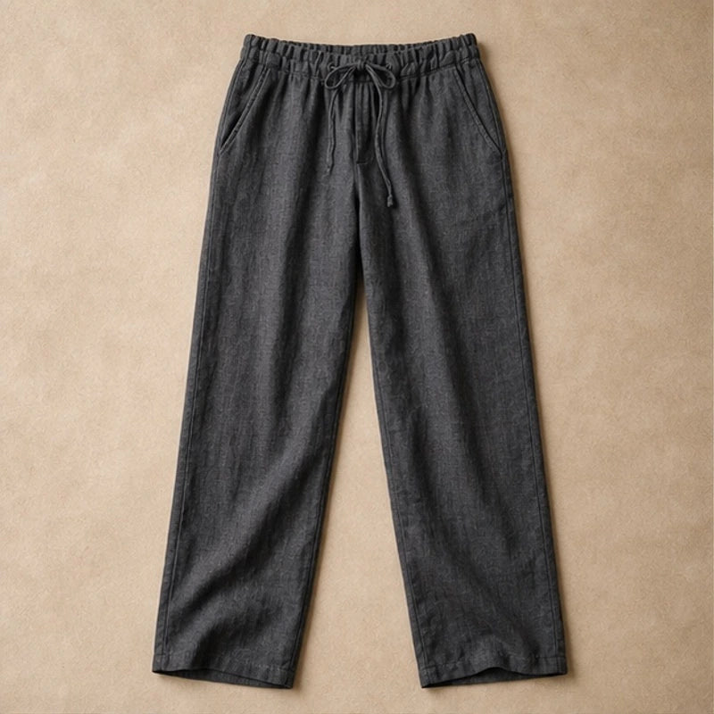 Binatchi Linen Trousers - Dark Gray - tailored trousers - Hendlys - Image 4