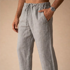 Binatchi Linen Trousers - Gray - linen pants - Hendlys - Image 3