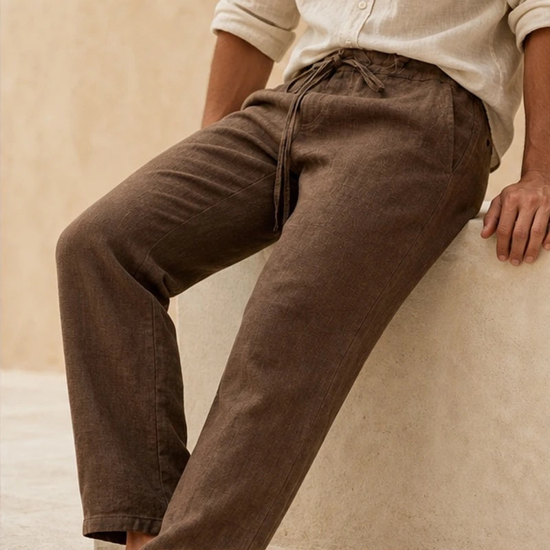 Binatchi Linen Trousers - Brown - linen pants - Hendlys - Image 3