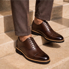 Blaine Cushioned Leather Dress Shoes - Brown - leather dress shoes - Hendlys - Image 3