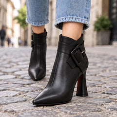 Blythe Women's Pointed-Toe Ankle Boots - Black - Women's Footwear > Boots > Heeled Ankle Boots - Hendlys - Image 1
