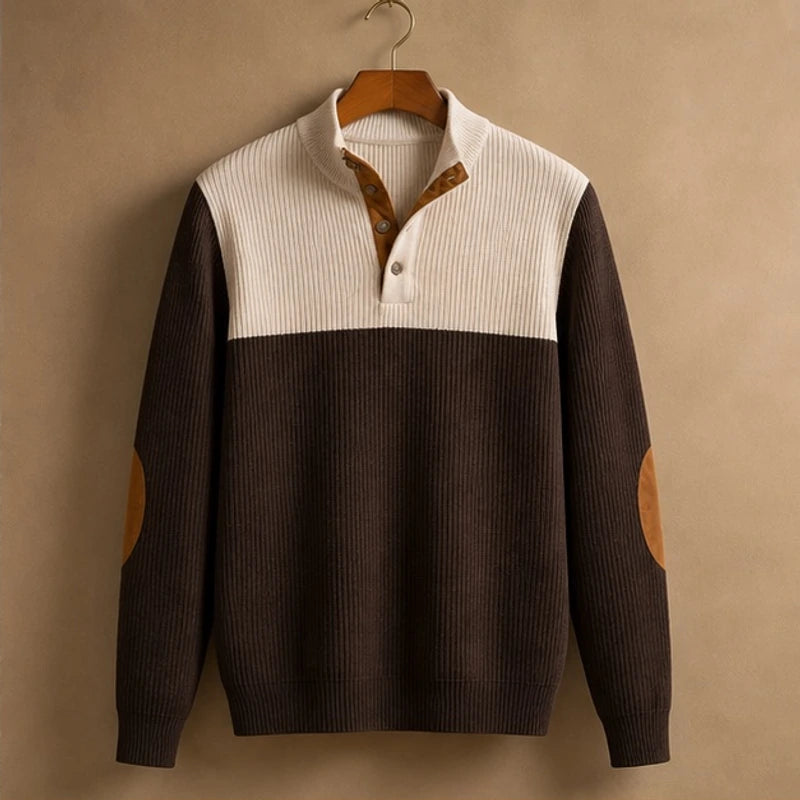 Bramwell High Stand Collar Sweater - Dark Brown - Department: Men - Hendlys - Image 3