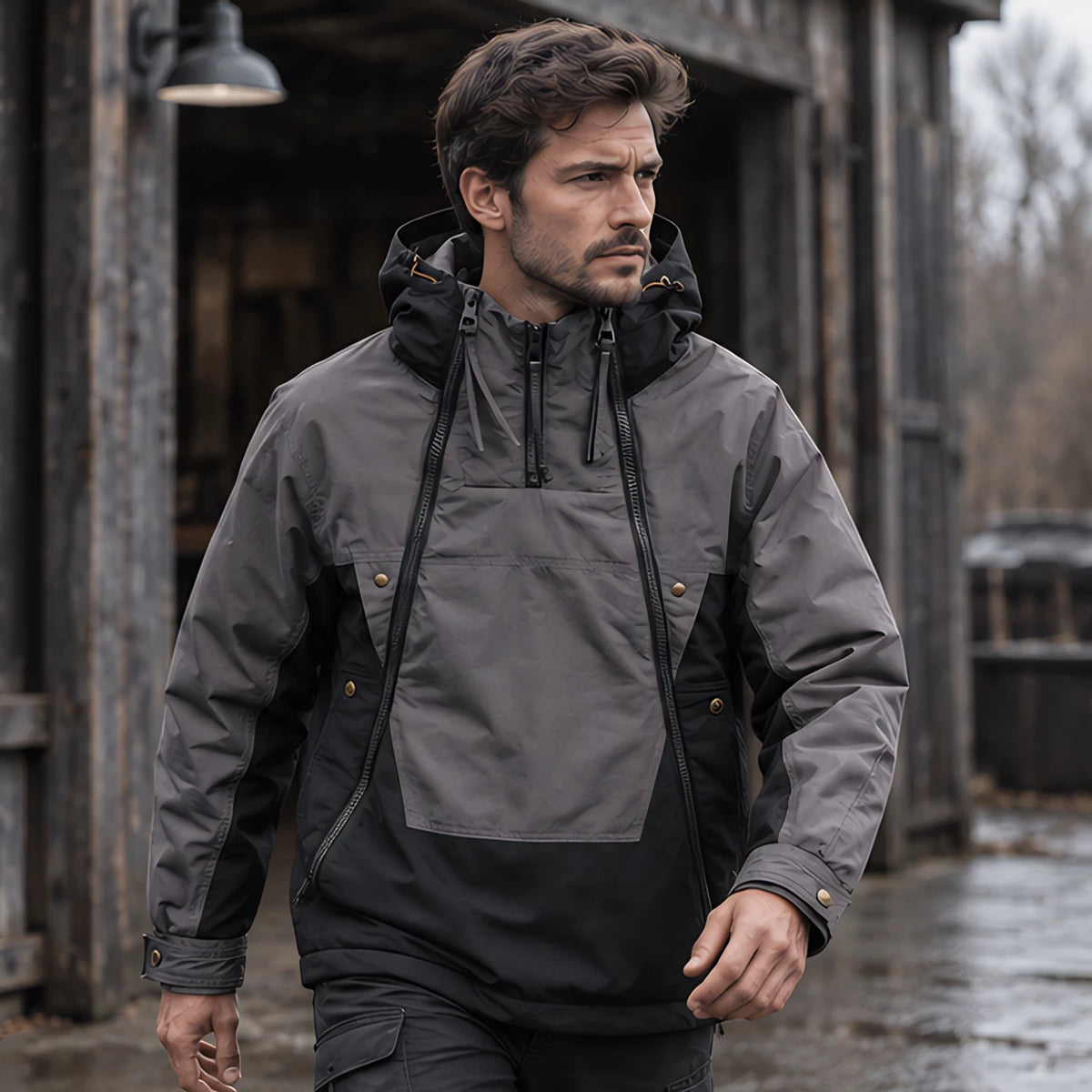 Breccan Men's Double-Zip Utility Jacket - Black - Men's Jackets - Hendlys - Image 2