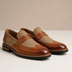 Brexton Leather Brogue Loafers - Brown - mapfoot - Hendlys - Image 3