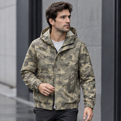 Briarcliff Men's Camouflage Hooded Windbreaker Jacket - Beige - Apparel > Outerwear > Hooded Windbreaker Jackets - Hendlys - Image 1