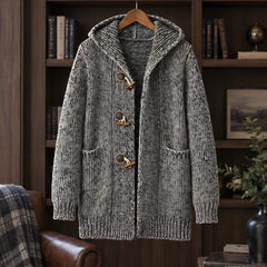 Briarley Men's Thick Wool-Knit Hooded Cardigan - Grey - male - Hendlys - Image 3