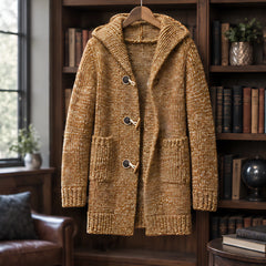 Briarley Men's Thick Wool-Knit Hooded Cardigan - Maple - male - Hendlys - Image 3