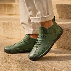 Briarwood Leather Sneakers - Green - leather sneakers - Hendlys - Image 3