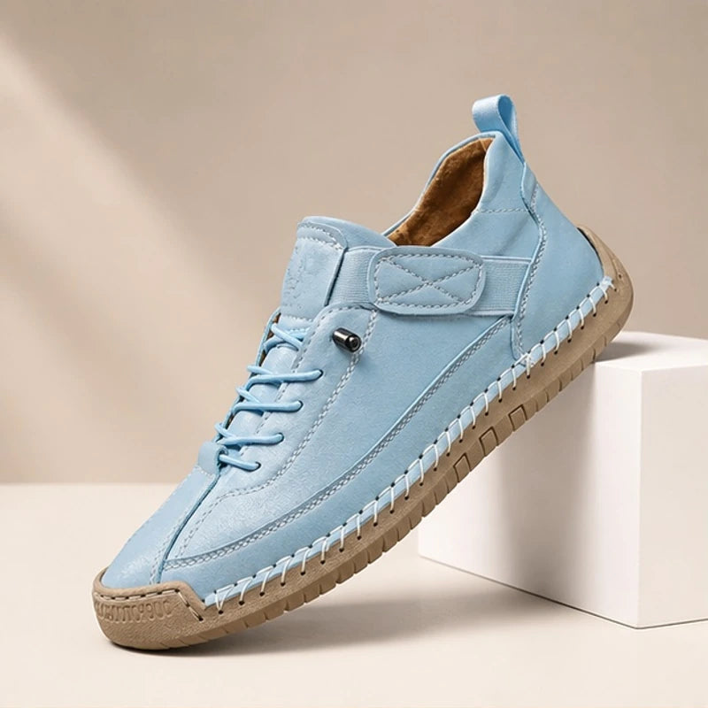 Briarwood Leather Sneakers - Light Blue - Sneakers - Hendlys - Image 1