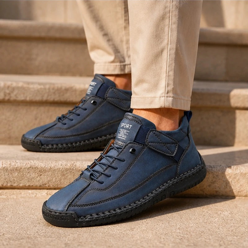 Briarwood Leather Sneakers - Blue - leather sneakers - Hendlys - Image 3