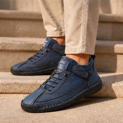 Briarwood Leather Sneakers - Blue - leather sneakers - Hendlys - Image 3