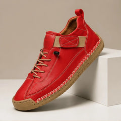 Briarwood Leather Sneakers - Red - Sneakers - Hendlys - Image 1