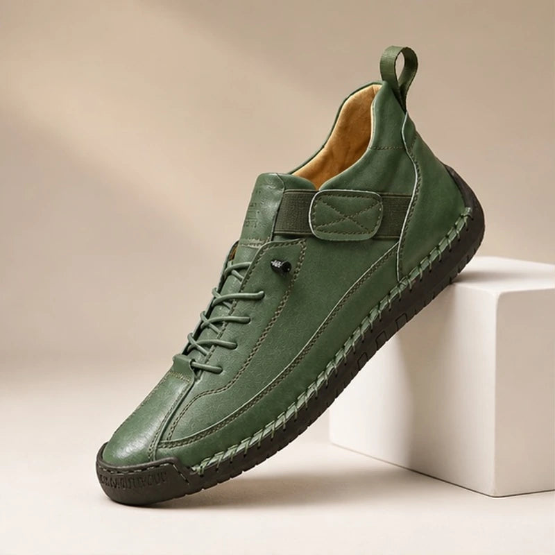 Briarwood Leather Sneakers - Green - Sneakers - Hendlys - Image 1