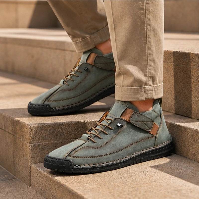 Briarwood Leather Sneakers - Olive - leather sneakers - Hendlys - Image 3