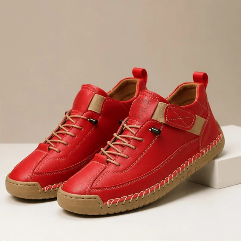 Briarwood Leather Sneakers - Red - sneakers - Hendlys - Image 2