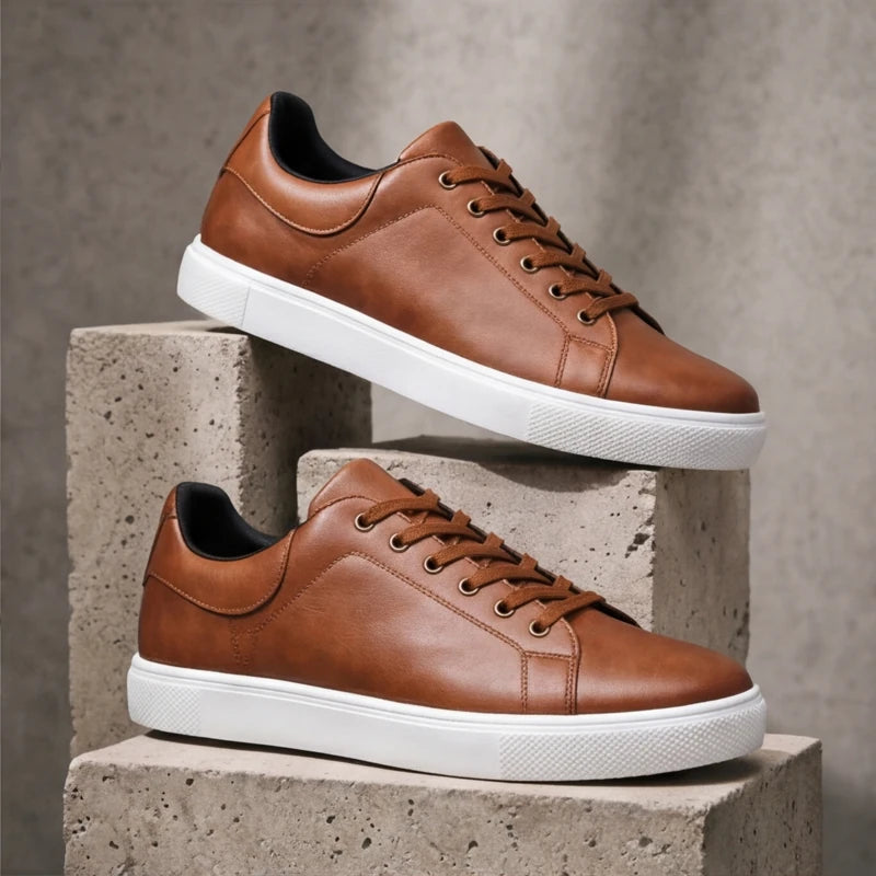 Maddison Leather Sneakers - Brown - men's sneakers - Hendlys - Image 1